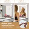 Vanity Makeup Table Set with Lighted Mirror and 3-in-1 Charging Station